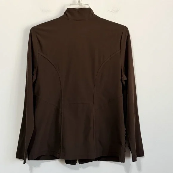 Chicos Zenergy Neema Jacket‎ 1 Size 8/10 Zip Front Brown Pockets Stretch Active - Picture 7 of 7